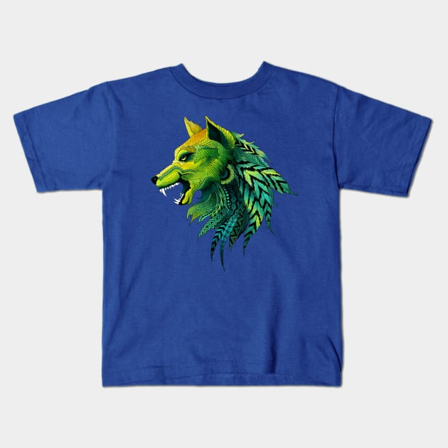 Angry wolf Kids T-Shirt by ArtVelenaRevers